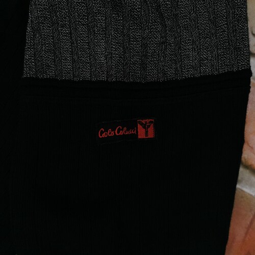 Carlo Colucci Sport shops Vintage Sweater red black colorful casual collar
