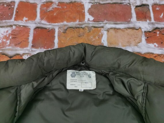 Chevignon 57 Vintage Winter Down Jacket khaki gre… - image 8