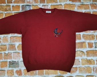 Iceberg Vintage Sweater CIRCUS CLOWN Circo Rojo Casual Comic