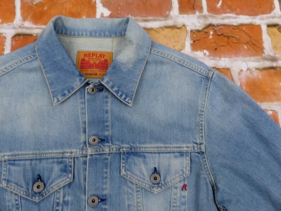 Replay Brand Blue Jeans Vintage Jacket Denim Ligh… - image 2