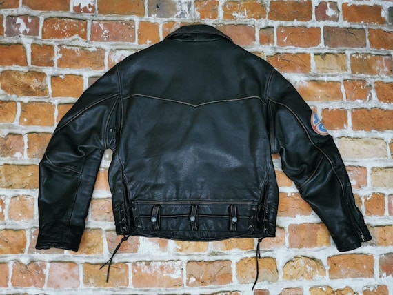 Diesel Dsl Racing Vintage Biker Leather Jacket SHORT TRACKS Black