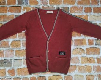 Chevignon Vintage Strickjacke wein rot bordeaux REGISTERED Wolle Casual