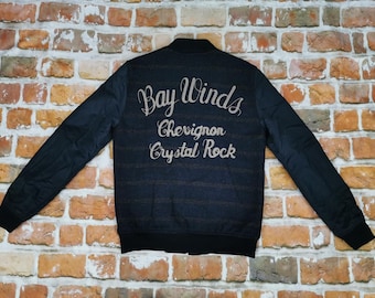 Chaqueta bomber universitaria vintage Chevignon Bay Winds Crystal Rock Blue 2XL XXL