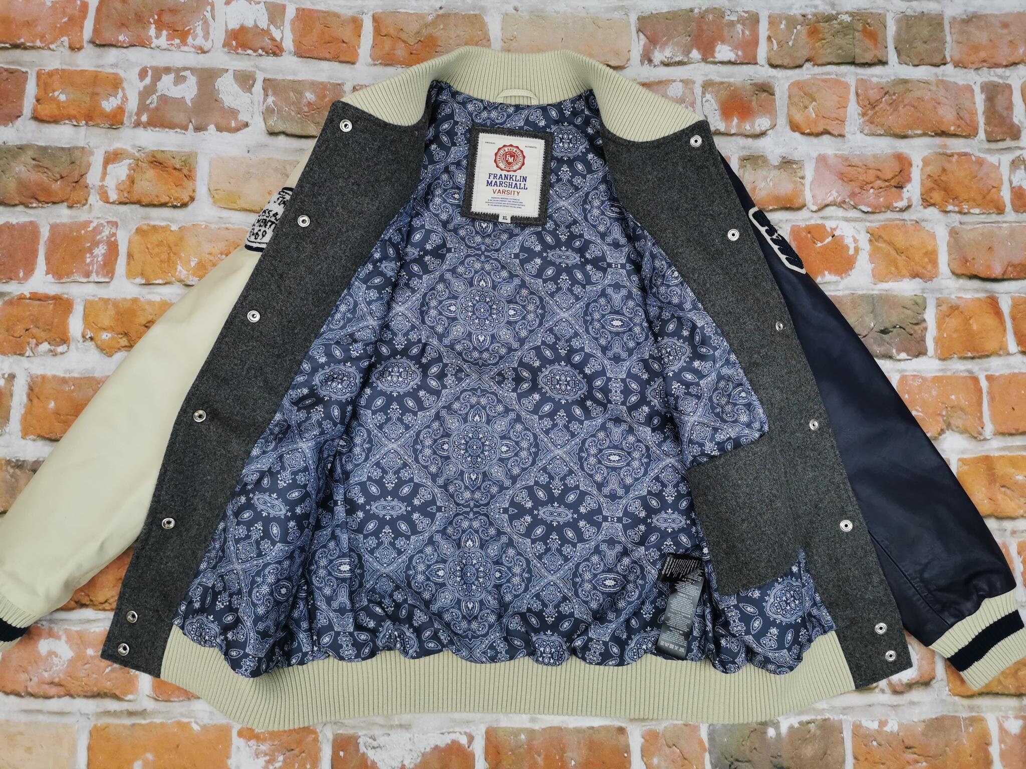 Veste Vintage Franklin & Marshall - Style College Années 90 - Taille S - Bleu/beige - Occasion