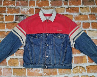 Diesel Sport chaqueta vaquera vintage Denver rojo beige azul casual