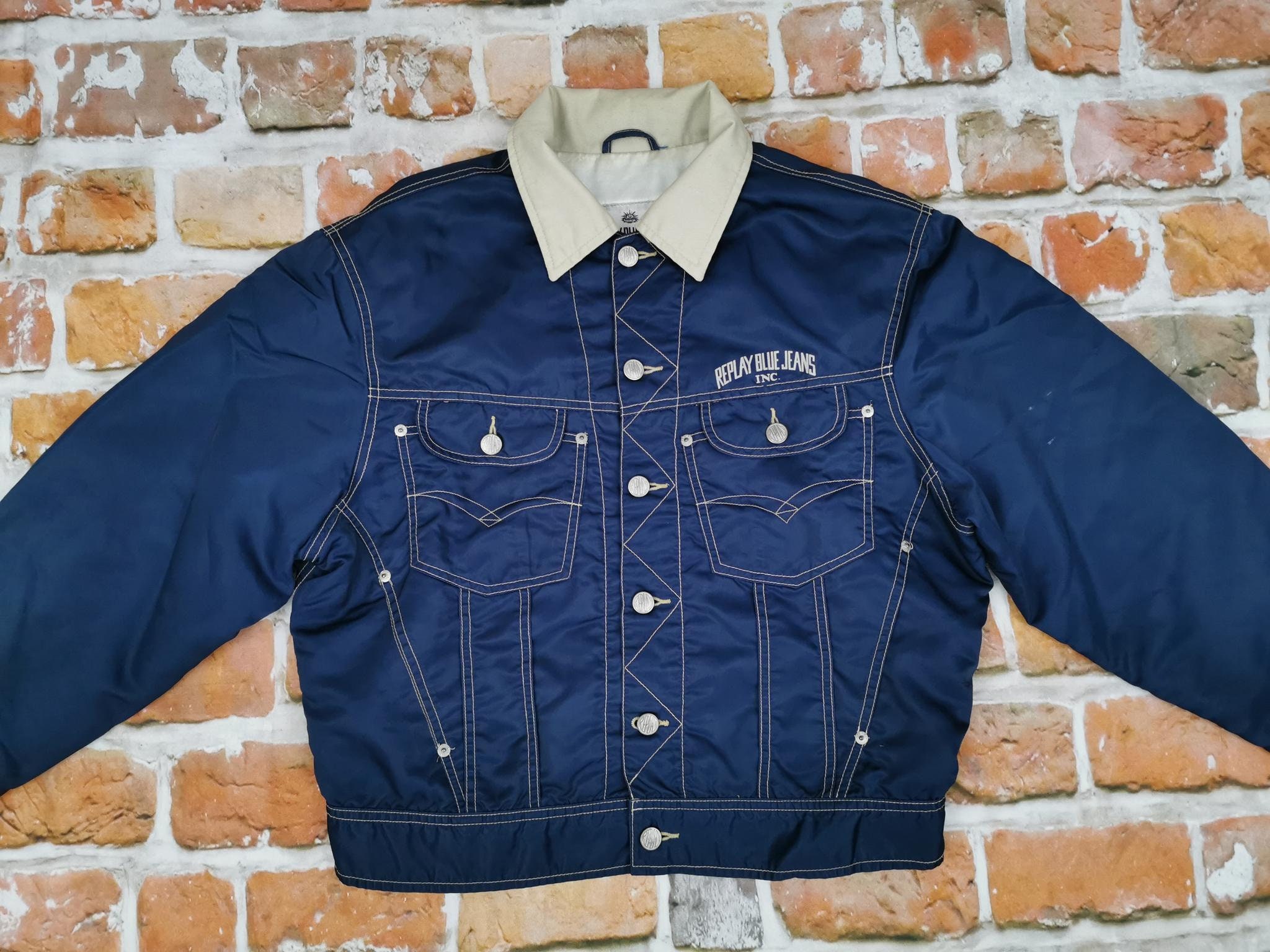 Replay Blue Jeans Brand Vintage INC Bomber Jacket Lion