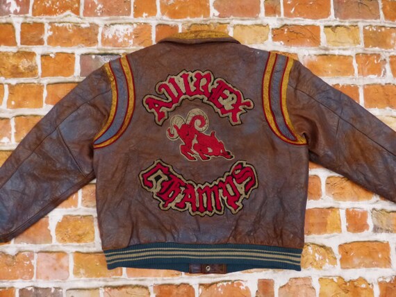 Avirex Usa Varsity Leather Jacket Brown 