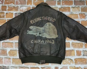 Vintage 80s AVIREX Type A2 Sack Time Leather Flyers Bomber