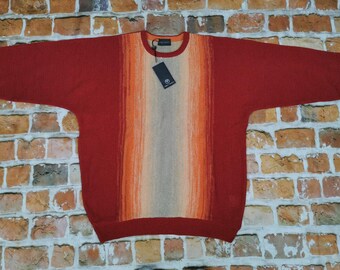Carlo Colucci Vintage Sweater red yellow orange Fire Casual
