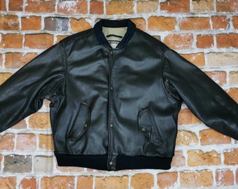 Chevignon standard vintage leather jacket black Porte Avion Casual