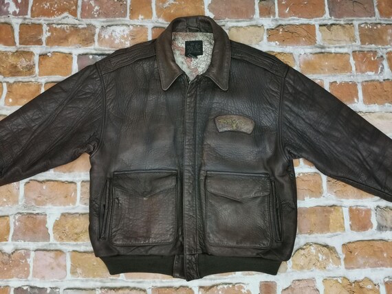 Avirex Usa A2 Pilot Leather Jacket 1943 China Flying Tigers Brown