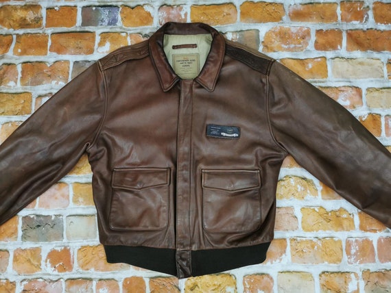 Chevignon Vintage Pilot Leather Jacket Chestnut Brown Old Chevignon Vintage Pilot Leather Jacket Chestnut Brown Old
