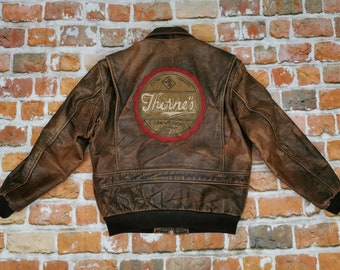 Chevignon Vintage Leather Jacket Pilots Aviator 1957 THORNES