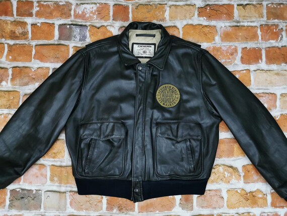 Chevignon Vintage Leather Jacket Crystal Rock Black Seven Road