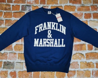 Franklin and Marshall vintage sweater ACADEMICS petrol blue casual