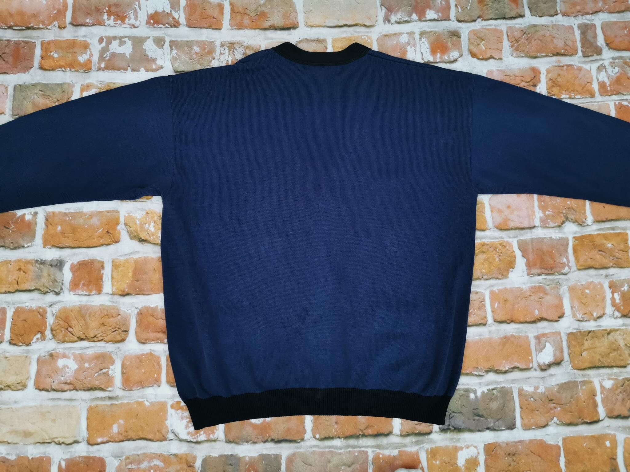 イタリア製／ICEBERG／Disney／ニット・セーター／コットン／ドナルド Iceberg Sweater Vintage Donald Disney V-neck Striped 60