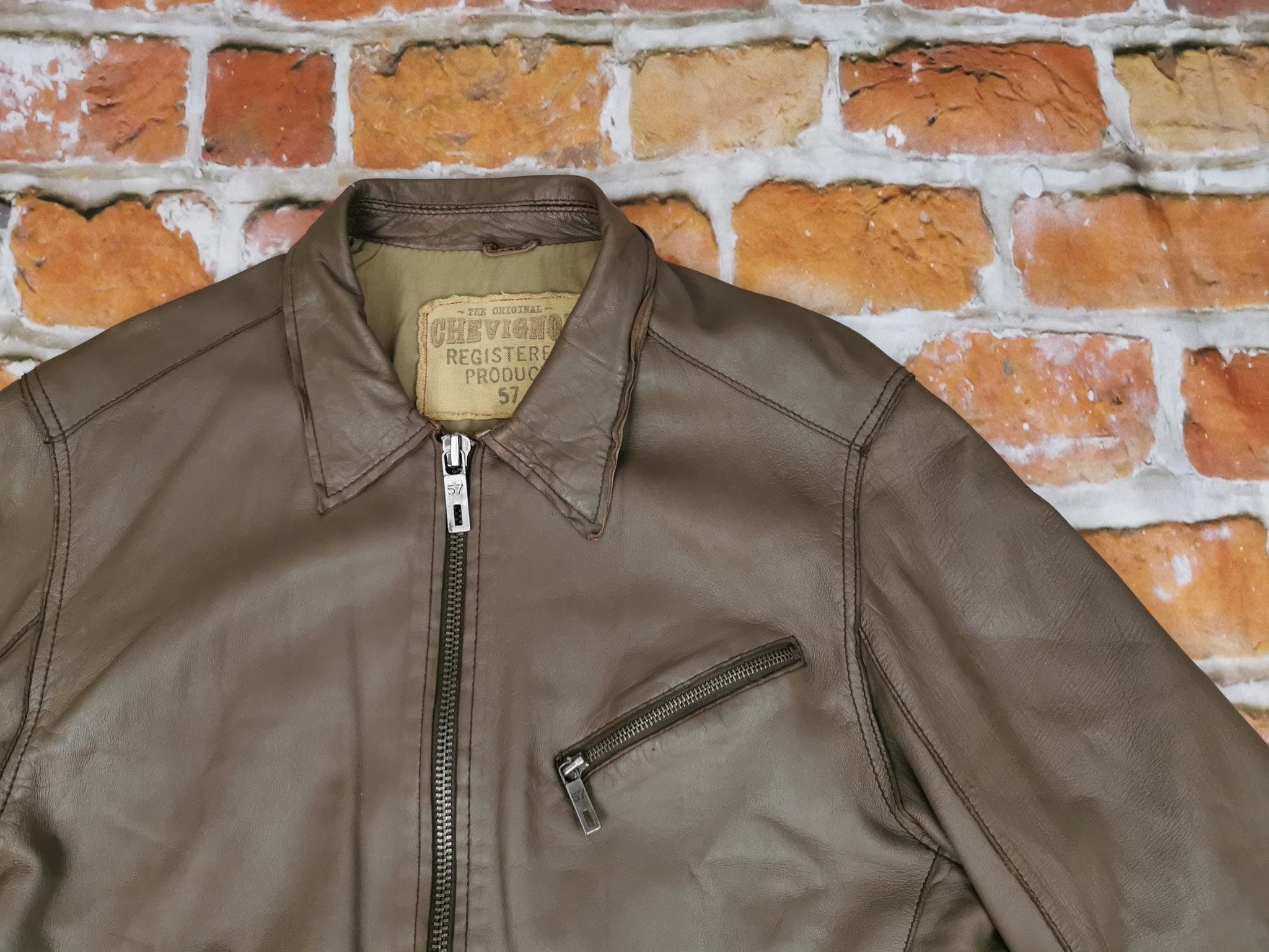 CHEVIGNON レザージャケット 1957 Chevignon 57 Vintage Leather Jacket CAPPUCCINO Casual - Etsy