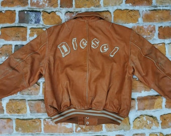 Diesel vintage children's leather jacket Old German Masterpiece orange 158 / 10 Casual