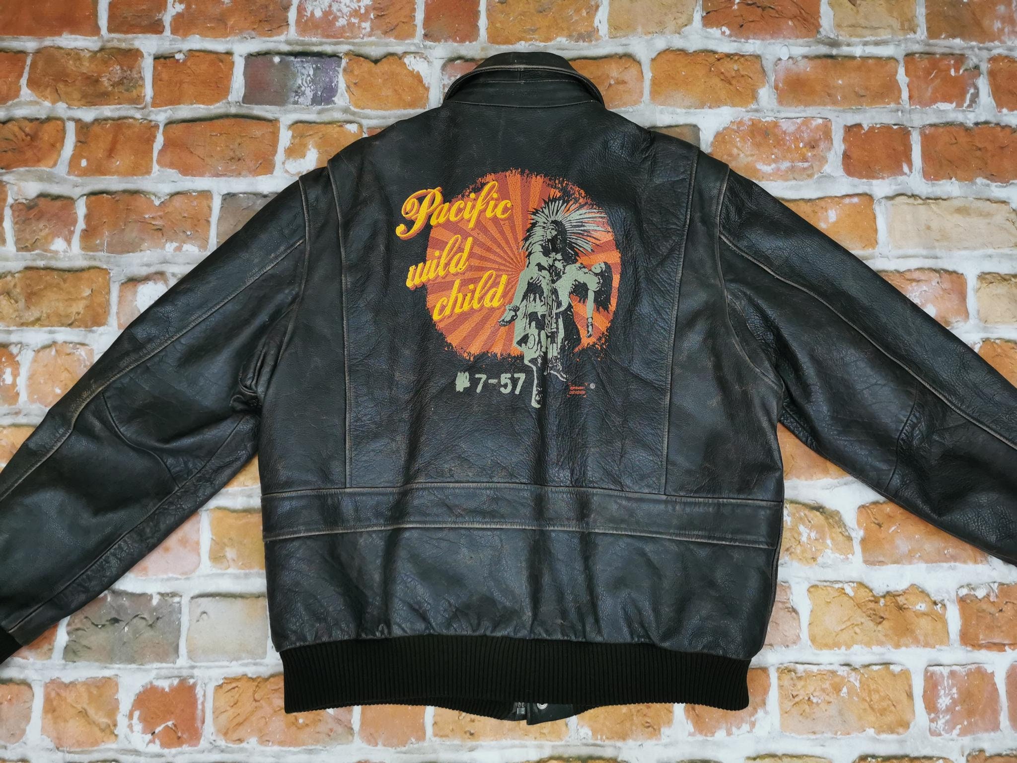 Chevignon Vintage Leather Jacket PACIFIC WILD CHILD Brown Casual