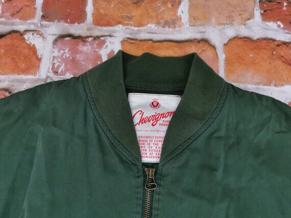 Veste En Cuir Chevignon 'Chattering Guns' Rouge - Taille M, Style Aviateur Vintage, Made In France