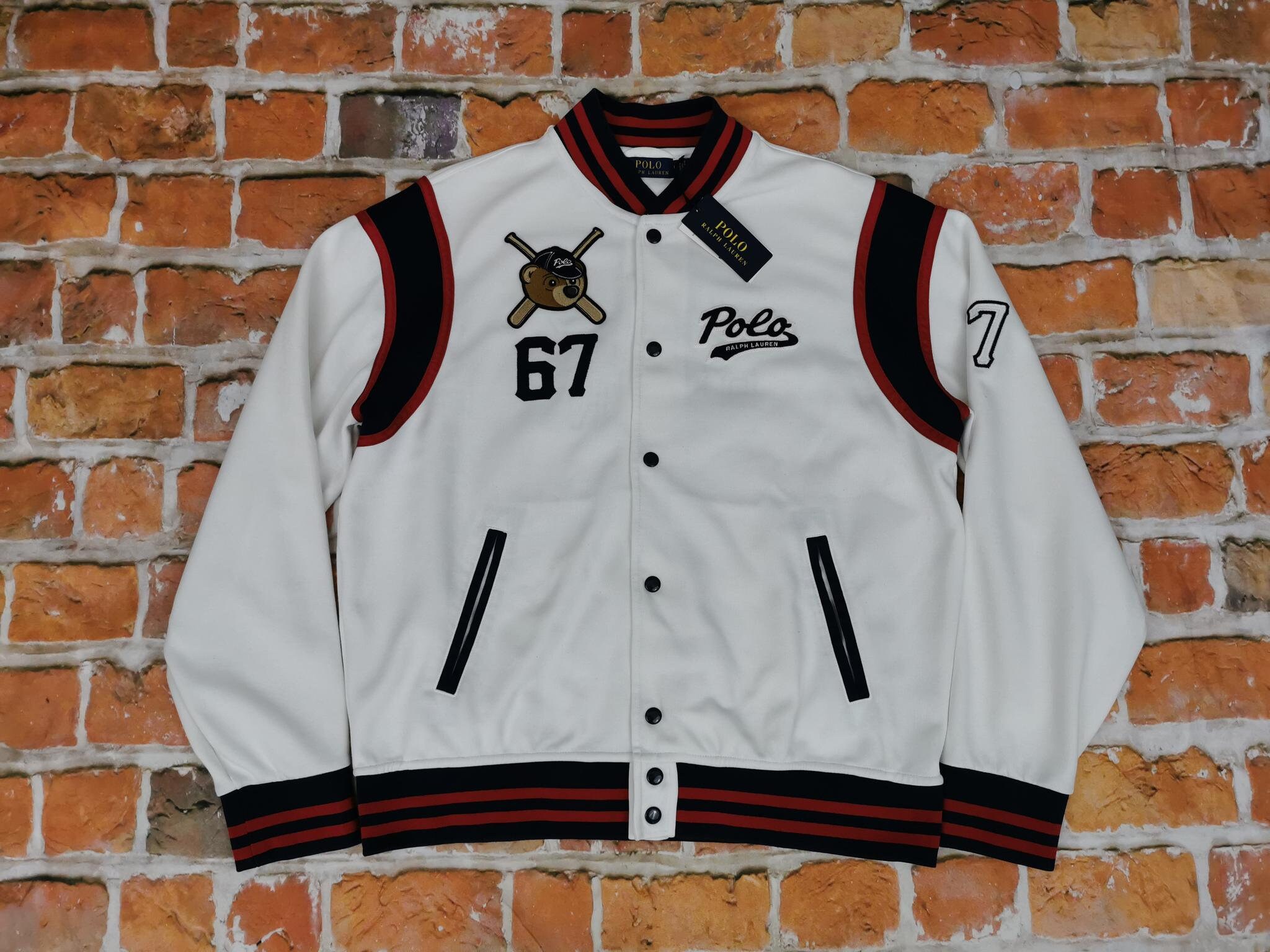 ジャケット・アウター vintage old ralph lauren rrl polo bear Ralph Lauren Polo 67 Vintage Baseball Jacket POLO BEARS