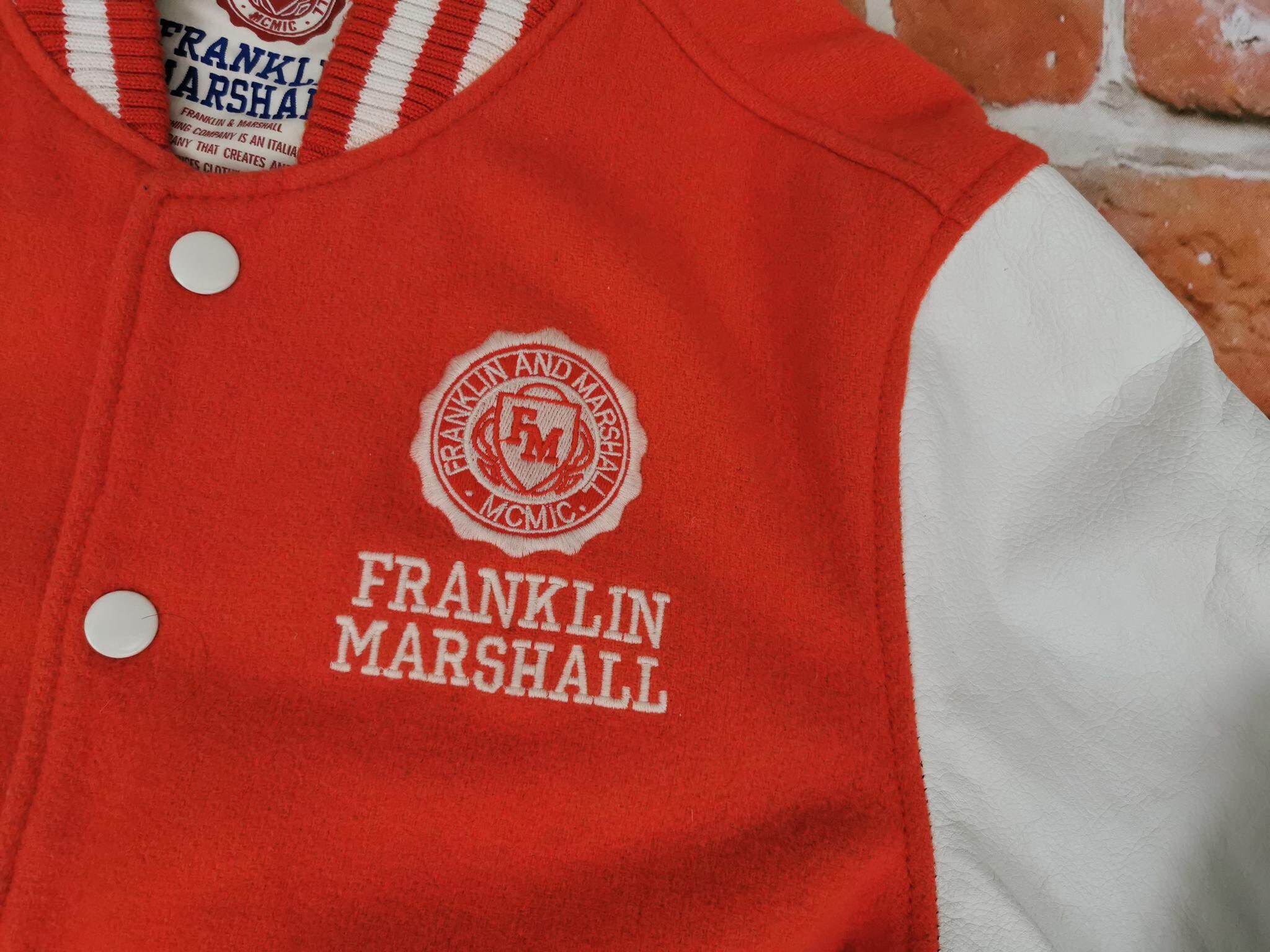 ❗️美品FRANKLIN&MARSHALL VARSITY AWARD JC. Franklin and Marshall Varsity College Jacket Orange White