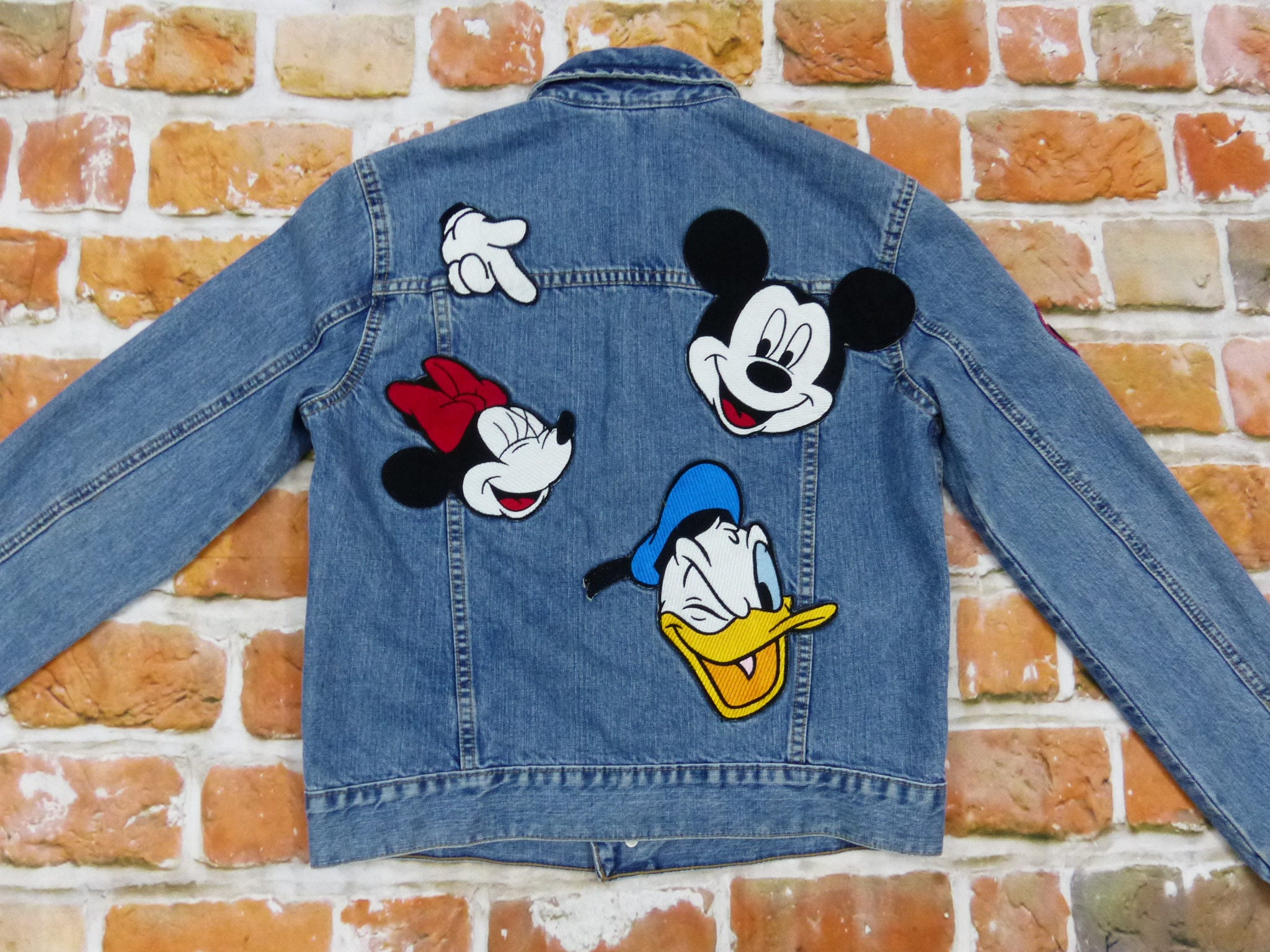 Walt Disney Jeans Jacket Mickey Minnie Mouse Donald Etsy