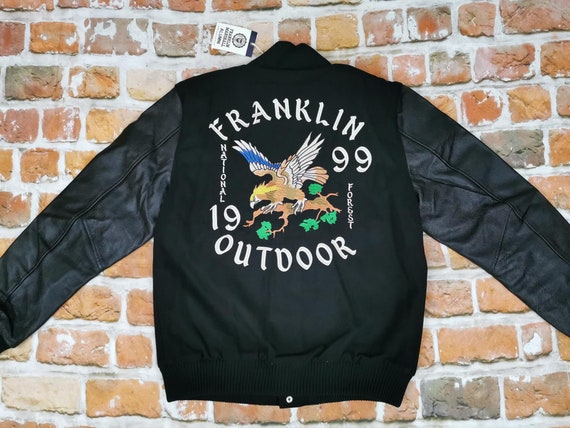 Franklin and Marshall Varsity Varsity Jacket Black Vintage Adler  
