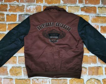 Adidas Vintage Leather Jacket Winter Games Brown 1932 LAKE PLACID