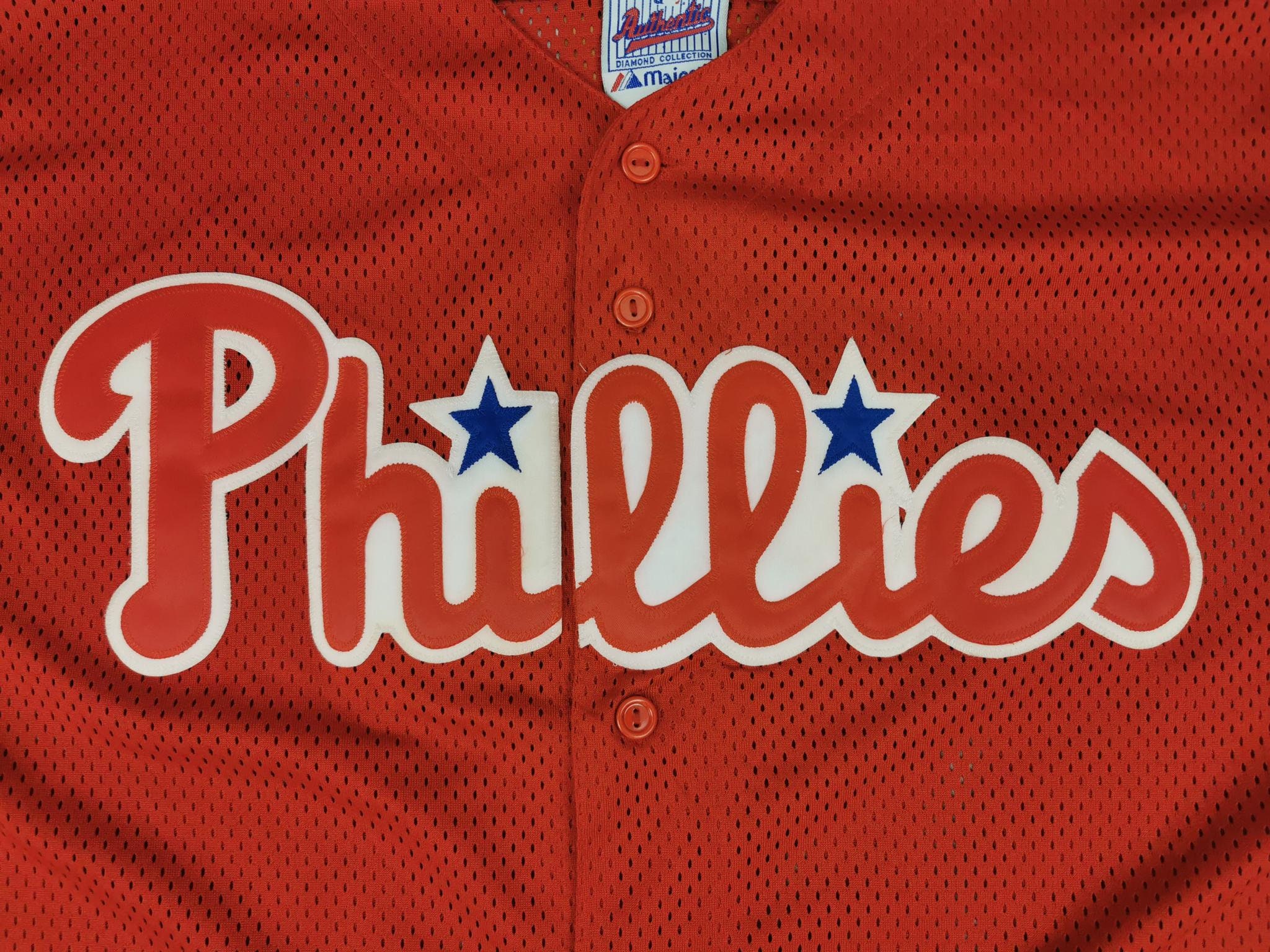 Majestic Baseball Jersey Vintage PHILADELPHIA PHILLIES Red