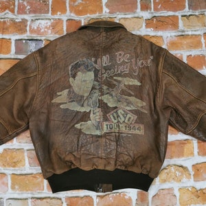 Avirex Vintage A2 Leather Jacket Pilot Flyer ALL Be SEEING YOU ...