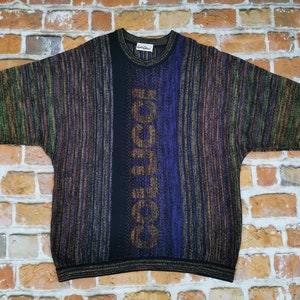 Carlo Colucci vintage sweater 3D giant logo very colorful casual