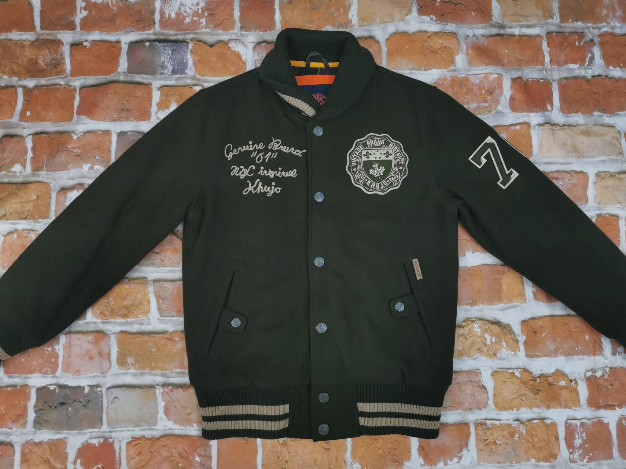 Zeep Classificeren In werkelijkheid Khujo Brand Varsity College Jacket Khaki Green Vintage High - Etsy