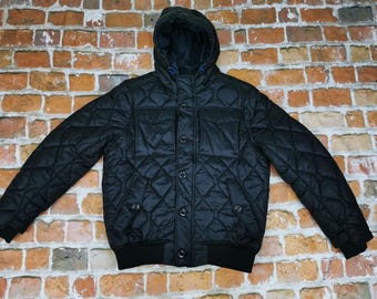 Chaqueta de invierno G-Star Raw Vintage acolchada negra PAMU con capucha informal