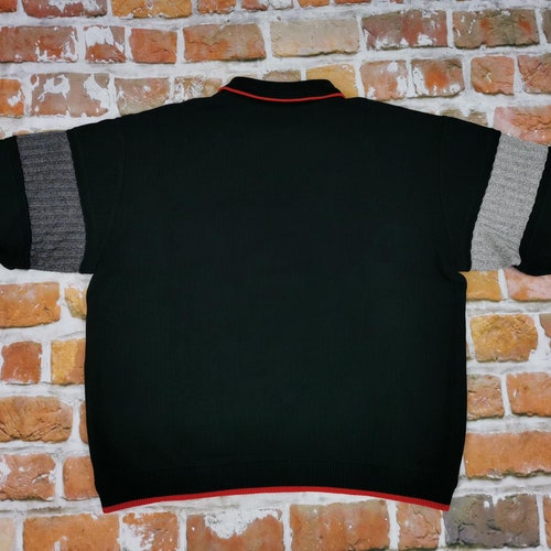 Carlo Colucci Sport shops Vintage Sweater red black colorful casual collar