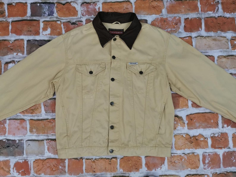 Chevignon Vintage Denim shops Jacket yellow Cowboy BOLORADO Western casual
