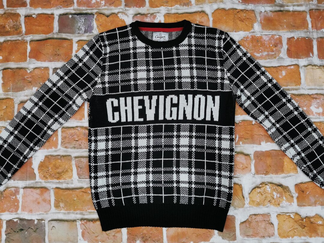Black and sale white checkered sweater