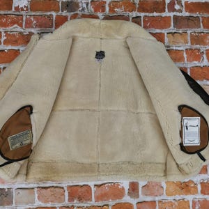 Giacca in pelle di pecora vintage pilota B3 AVIREX USA in pelle di agnello marrone casual immagine 5