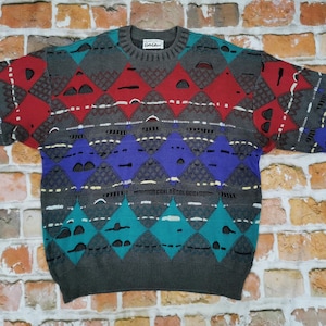 Carlo Colucci Vintage Sweater colorful gray Casual Italy
