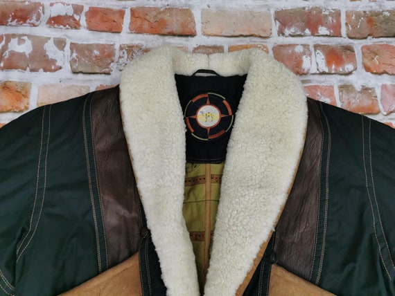 Camel Collection Vintage Winter Jacket Coat Leath… - image 2