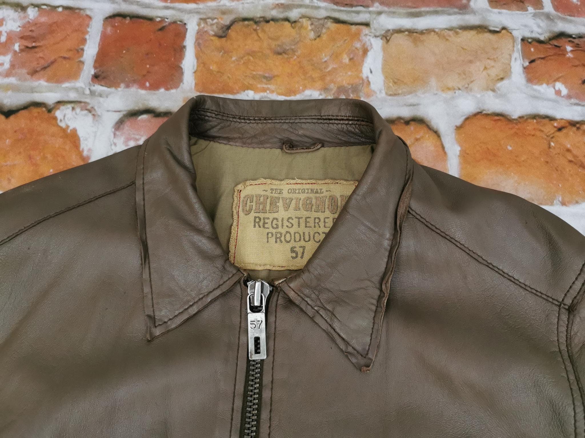 Chevignon 57 Vintage Leather Jacket CAPPUCCINO Casual - Etsy
