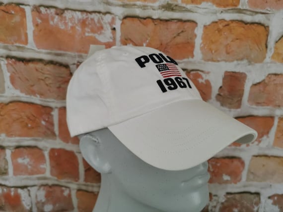 Ralph Lauren Polo Usa 1967 Vintage Baseball Cap Hat Cap White 