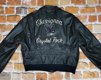 Chevignon Vintage Leather Jacket Pilots Aviator 1957 THORNES Brown