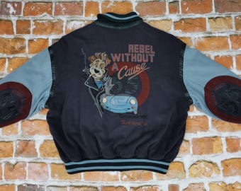 Chaqueta vintage Iceberg James Dean Porsche 55 REBEL SIN Cómic casual