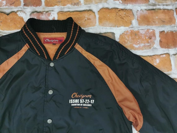 シェビニョン　Chevignon ブルゾン Chevignon 1957 Vintage Bomber Jacket Legend Label Black Orange