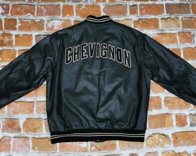 Veste Flight Jacket Chevignon Vintage XL - Cuir Marron - Occasion Bon état - Fabriqué En France