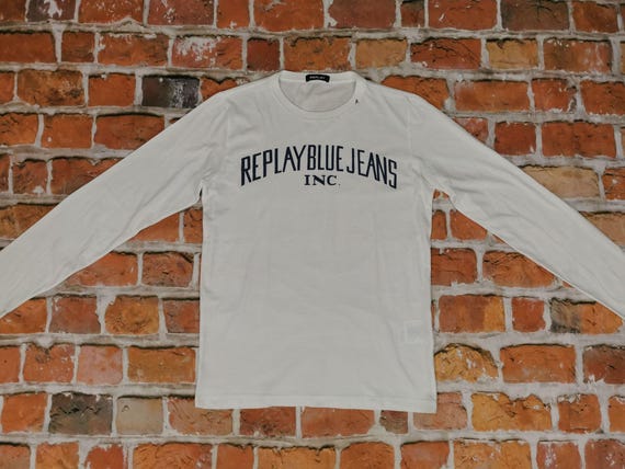 Replay, Replay Blue Jeans Inc Vintage Long Shirt langarm weiss Italien casual 90ér