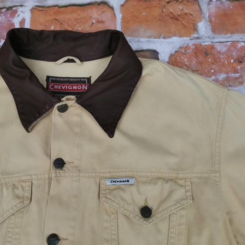 Chevignon Vintage Denim shops Jacket yellow Cowboy BOLORADO Western casual