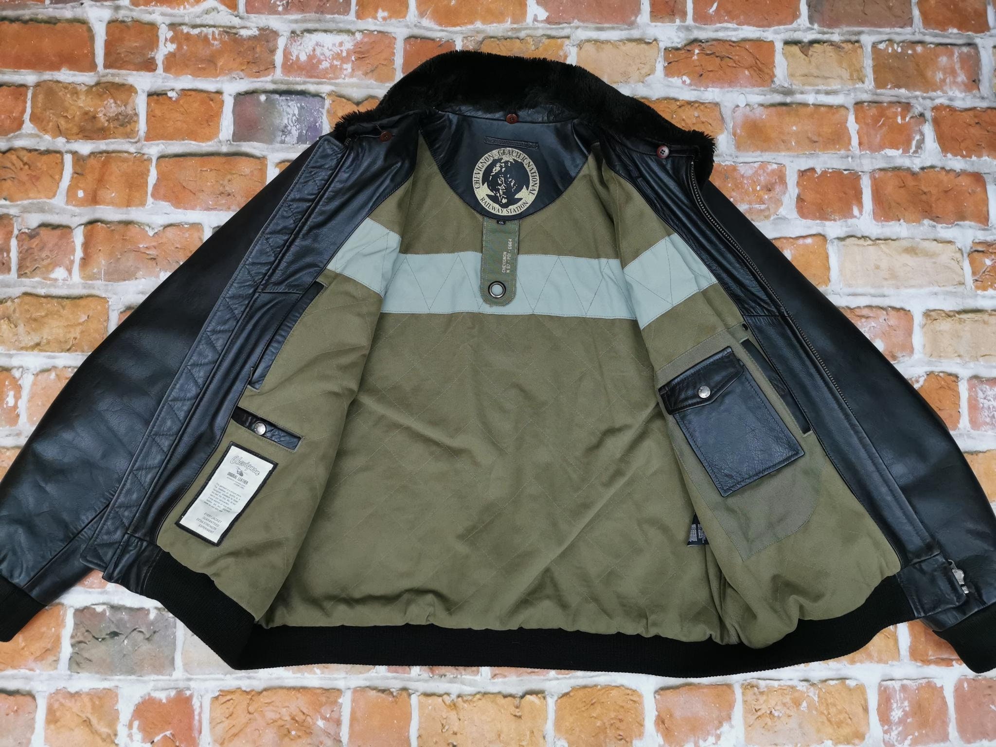 Chevignon 57 Vintage Pilot Aviator Leather Jacket RAILWAY STATION