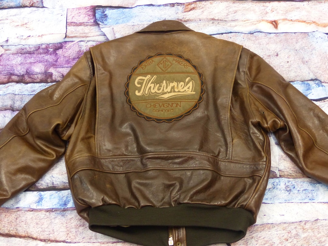 CHEVIGNON レザージャケット EXPEDITIONARY FORCES Chevignon Leather Jacket- Thornes World Traveler - Etsy